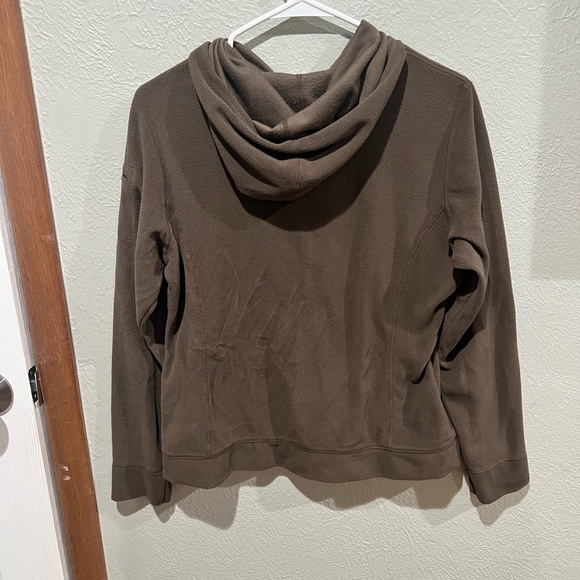 L.L. Bean Brown Women’s Full Zip Hoodie Size M Super Soft Hoodie EUC Zip Pocket - Picture 4 of 4